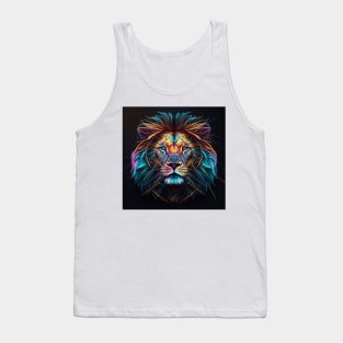 Neon Geometric Lion 2 Tank Top